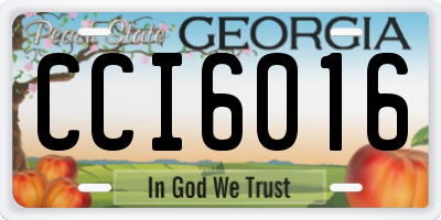 GA license plate CCI6016