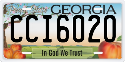 GA license plate CCI6020