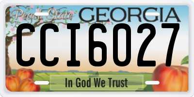 GA license plate CCI6027