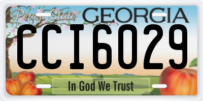 GA license plate CCI6029