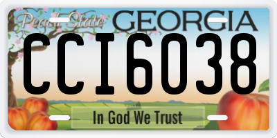 GA license plate CCI6038