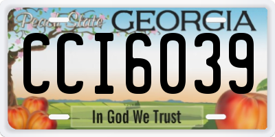 GA license plate CCI6039