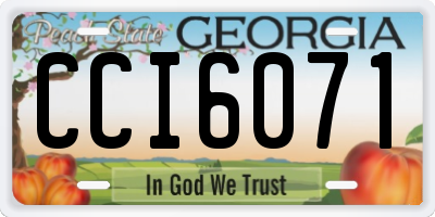 GA license plate CCI6071