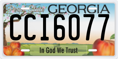 GA license plate CCI6077