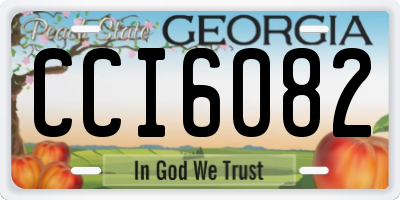 GA license plate CCI6082