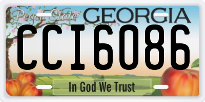 GA license plate CCI6086