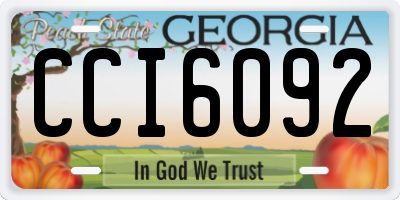GA license plate CCI6092