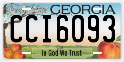 GA license plate CCI6093