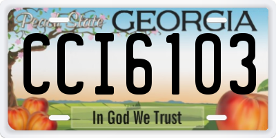 GA license plate CCI6103