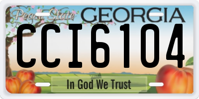 GA license plate CCI6104