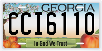 GA license plate CCI6110