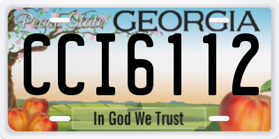 GA license plate CCI6112