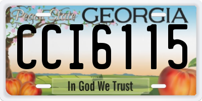 GA license plate CCI6115