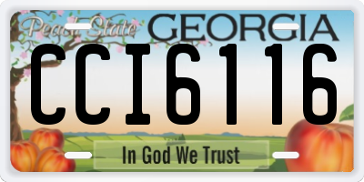 GA license plate CCI6116