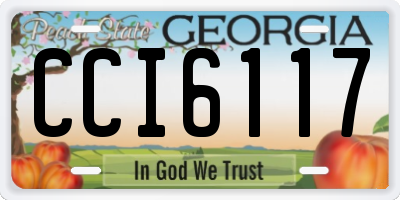 GA license plate CCI6117