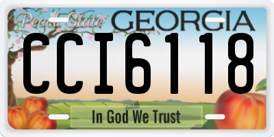GA license plate CCI6118