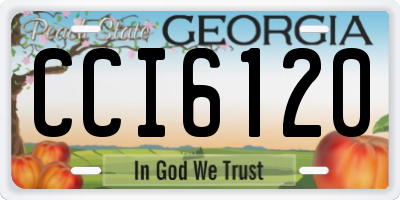 GA license plate CCI6120