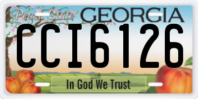 GA license plate CCI6126