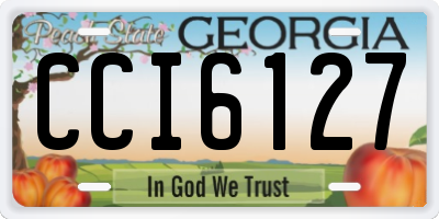GA license plate CCI6127