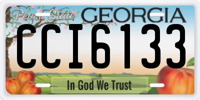 GA license plate CCI6133