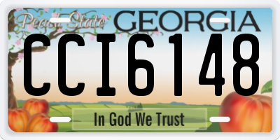 GA license plate CCI6148