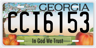 GA license plate CCI6153