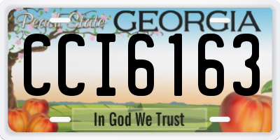 GA license plate CCI6163