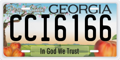 GA license plate CCI6166
