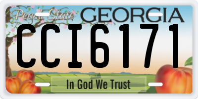 GA license plate CCI6171