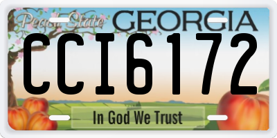 GA license plate CCI6172