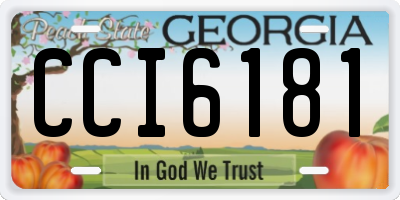 GA license plate CCI6181