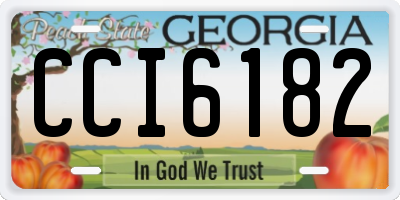 GA license plate CCI6182