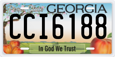 GA license plate CCI6188