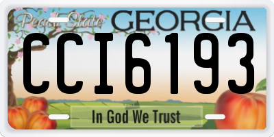 GA license plate CCI6193