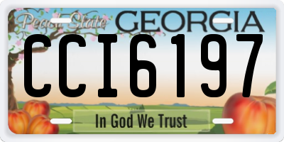 GA license plate CCI6197