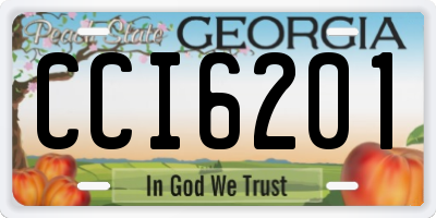 GA license plate CCI6201