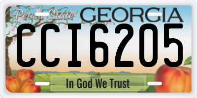 GA license plate CCI6205