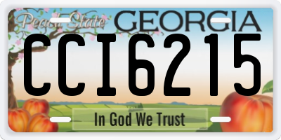 GA license plate CCI6215