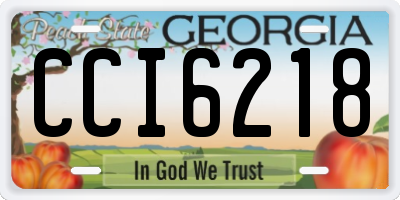 GA license plate CCI6218