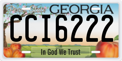 GA license plate CCI6222