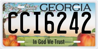 GA license plate CCI6242