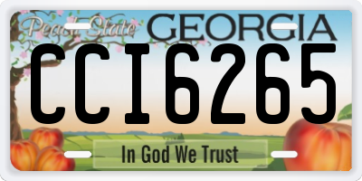 GA license plate CCI6265