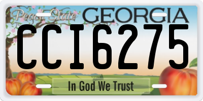 GA license plate CCI6275