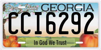 GA license plate CCI6292