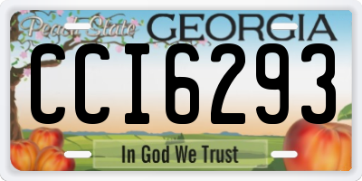 GA license plate CCI6293
