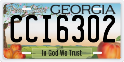GA license plate CCI6302