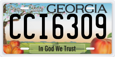GA license plate CCI6309