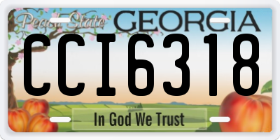 GA license plate CCI6318