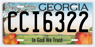 GA license plate CCI6322