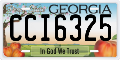 GA license plate CCI6325